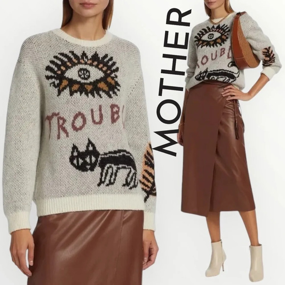 MOTHER Sweaters - NWT - MOTHER The Jumper Printed Alpaca Crewneck Sweater